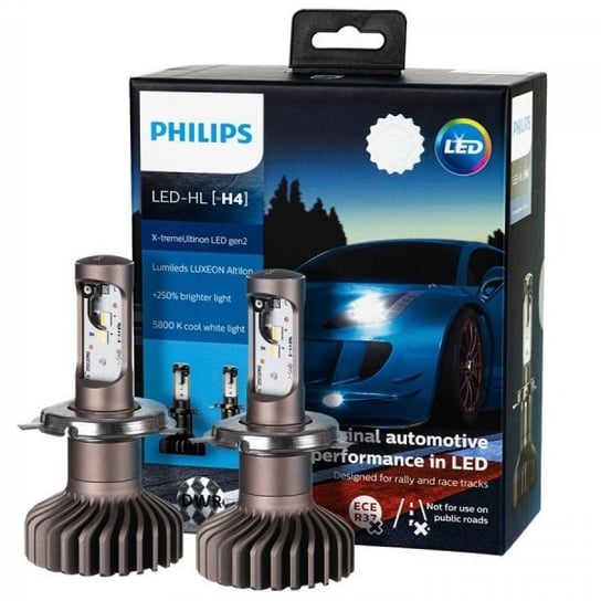Żarówki samochodowe LED Philips X-tremeUltinon LED gen2 H4 12V 22W (Canbus, +250% jaśniejsze światło, barwa 5800K) Philips