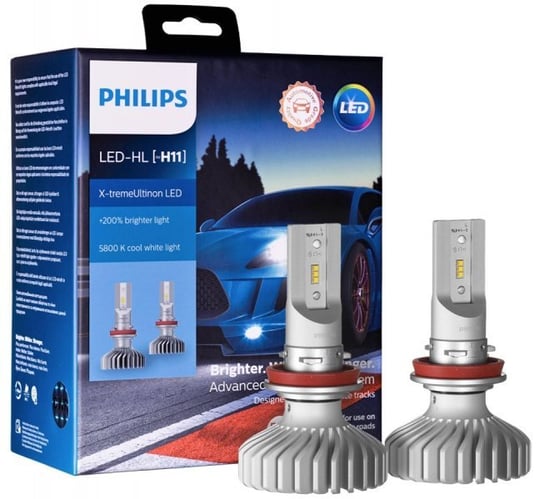 Żarówki samochodowe LED Philips X-tremeUltinon LED H11 12V 22W (+200% jaśniejsze światło, barwa 5800K) Philips
