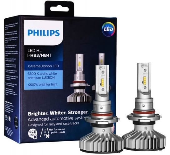 Żarówki samochodowe LED Philips X-tremeUltinon LED HB3 / HB4 12V 25W(+200% jaśniejsze światło, barwa 6500K) Philips