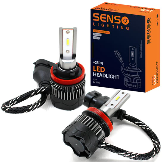 Żarówki SENSO 2x LED H11 +250% CSP 12V 16000LM SENSO