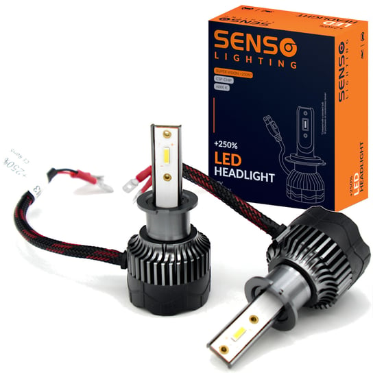 Żarówki SENSO 2x LED H3 +250% CSP 12V 16000LM SENSO