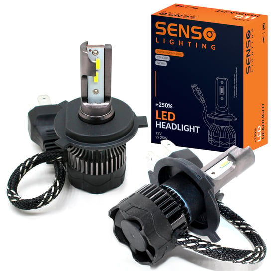 Żarówki SENSO 2x LED H4 +250% CSP 12V 16000LM SENSO