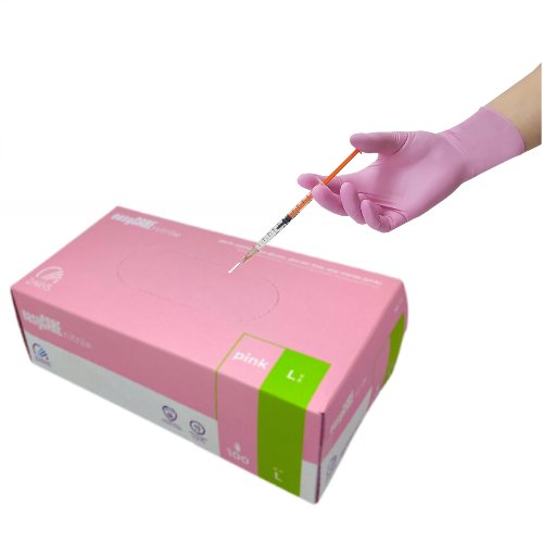 Zarys Easycare, Rękawice Nitryl Różowe, Rozmiar L, 100 Szt. | Sklep ...