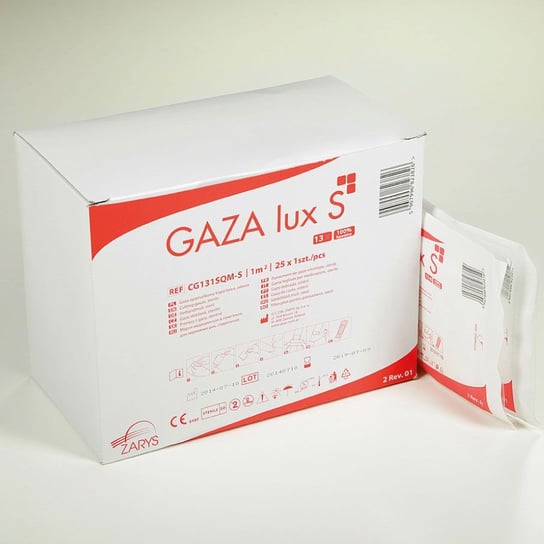 Zarys Gaza Lux S-13N 1m2 op. 25 szt. Gaza opatrunkowa kopertowa, jałowa Zarys