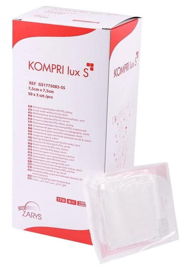 Zarys - Kompres Kompri Lux S BOX, 7,5x7,5cm, 50x3szt. Zarys