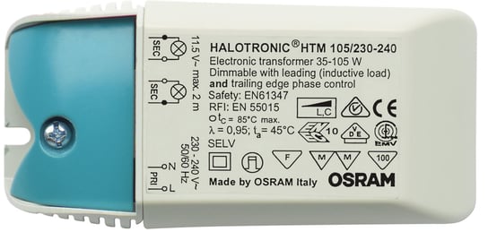 Zasilacz Halogenowy Regulator Fazowy Ściemniacz Fazowy 35-105W 11.3V Osram Compact Ledvance