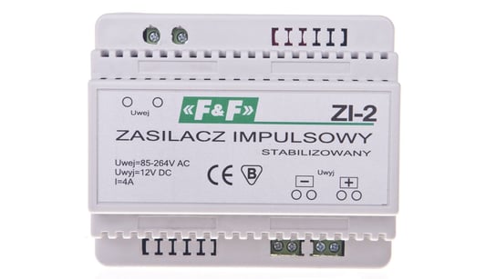 Zasilacz impulsowy 230VAC/12VDC 50W 4A ZI-2 F&F