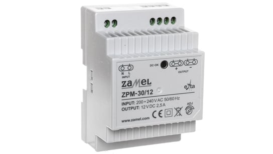 Zasilacz impulsowy TH-35 30W 12V DC ZPM-30/12 EXT10000208 ZAMEL