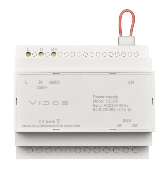 Zasilacz na szynę DIN Vidos P26/26 26VDC 1A 26W do systemu DUO 6 modułów DIN Vidos