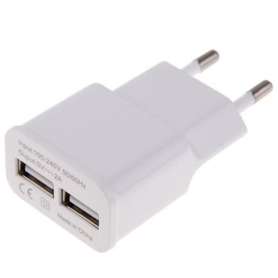 Zasilacz USB do IPHONE 12 Pro Max Podwójne gniazdo ścienne 2 porty Ładowarka prądu przemiennego Biały (5V-2A) Uniwersalny Inna marka
