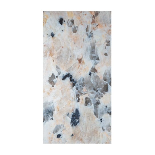 Zasłona 3D TEKSTYLIALAND Różówo Czarno Biały marmur, beżowo-niebieska, 140x260 cm Tekstylialand