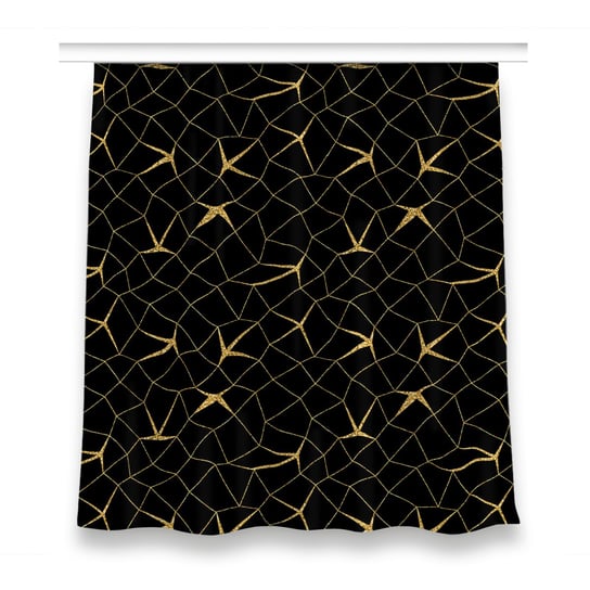 Zasłona dekor wzór 150x160 Mozaika złota i czarna, Fabricsy Fabricsy