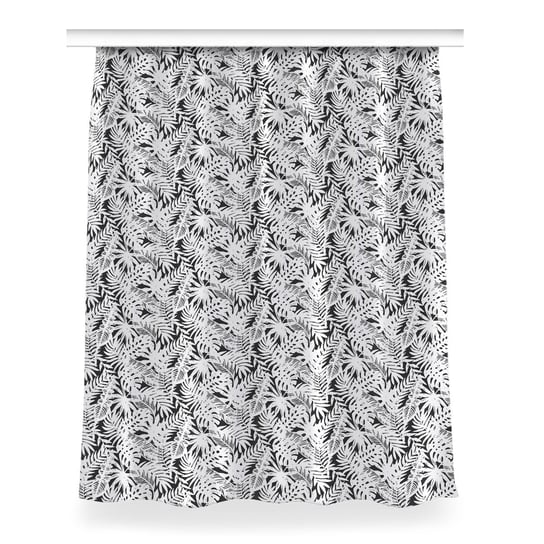Zasłona gotowa Czarno-białe liście wzór 150x200 cm, Fabricsy Fabricsy