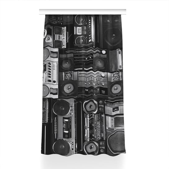 Zasłona gotowa Old school boombox dekor 150x240 cm, Fabricsy Fabricsy