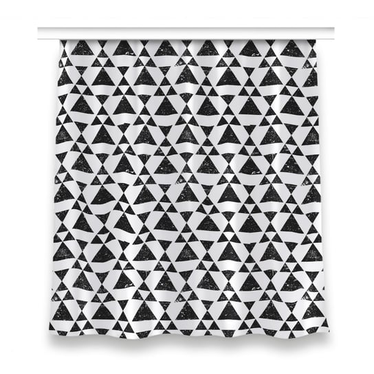 Zasłona gotowa wzór 150x160 Czarno białe trójkąty, Fabricsy Fabricsy