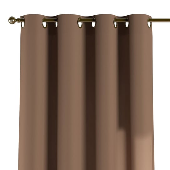Zasłona na kółkach DEKORIA, czekoladowy o satynowym splocie, 130x100 cm Dekoria