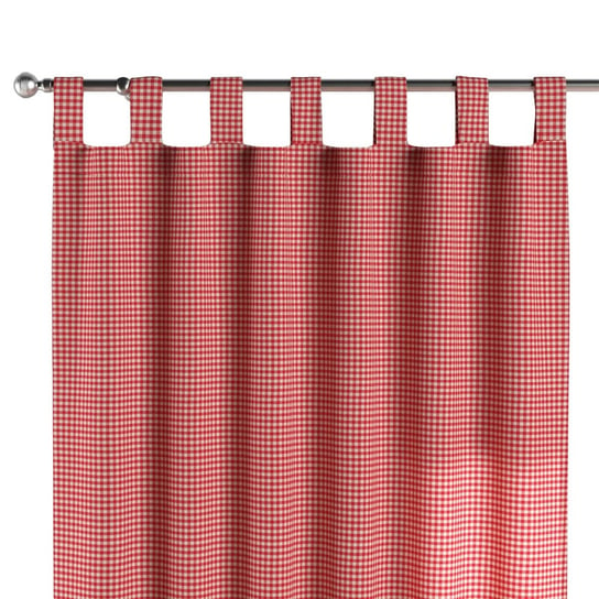 Zasłona na szelkach 1 szt., czerwono biała krateczka (0,5x0,5cm), Quadro Dekoria