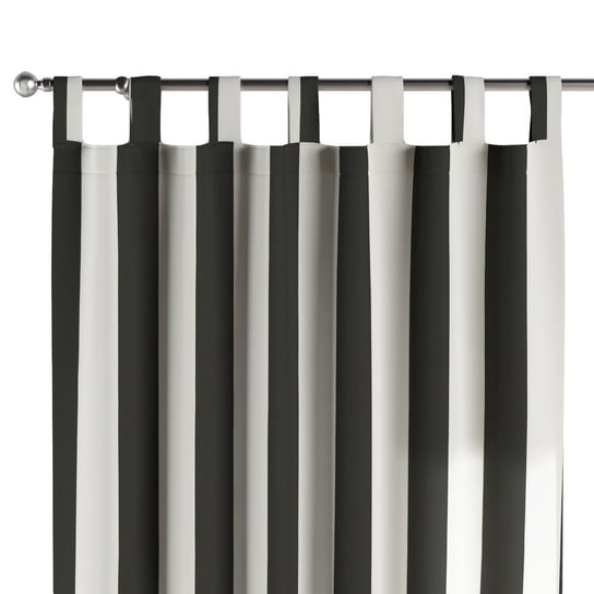 Zasłona na szelkach DEKORIA, pasy czarno-białe, 130x100 cm Dekoria