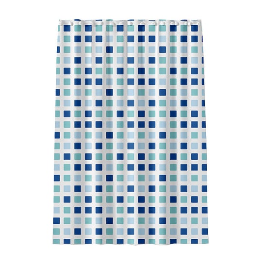 Zasłona prysznicowa 180x150cm niebiesko zielone kwadraty PEVA Inna marka