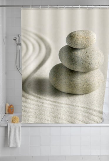 Zasłona prysznicowa WENKO Sand and Stone, 180x200 cm Wenko