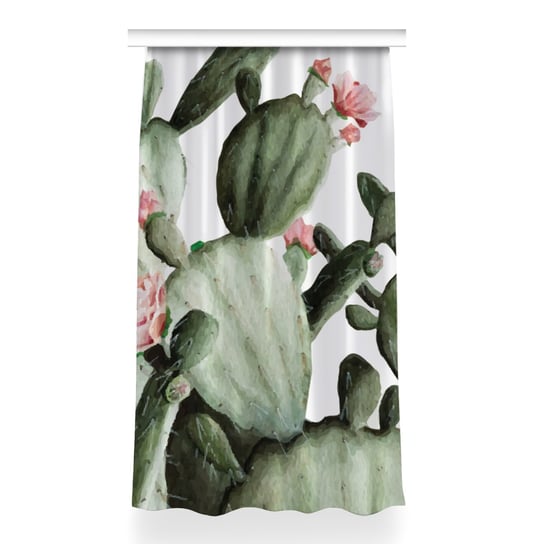 Zasłona przelotki wzór Kaktusy do sypialni 150x260, Fabricsy Fabricsy