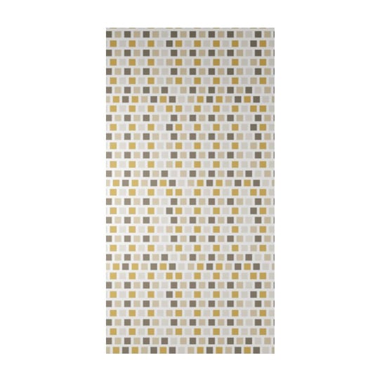 Zasłona TEKSTYLIALAND Geometria Kwadrat, złota, brązowa, 140x150 cm Tekstylialand