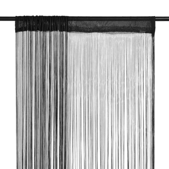 Zasłony sznurkowe czarne 140x250 cm (2 sztuki) / AAALOE Inna marka