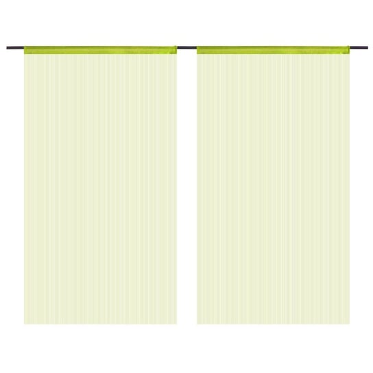 Zasłony sznurkowe vidaXL, zielone, 140x250 cm, 2 szt. vidaXL