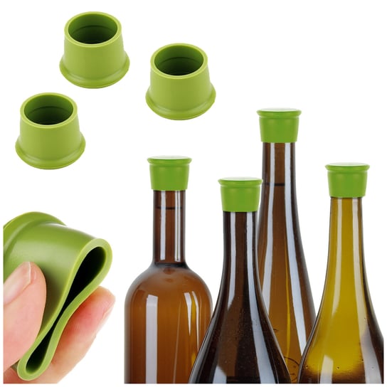 Zatyczka silikonowa korek do butelek 3 sztuki zielona Inna marka
