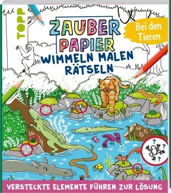 Zauberpapier Wimmel-Mal-Rätselbuch - Bei den Tieren Frech Verlag Gmbh