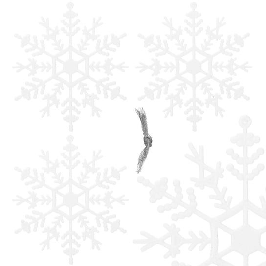 Zawieszka choinkowa 3 szt. śnieżynka 12 cm świąteczna ozdoba biały brokat Springos