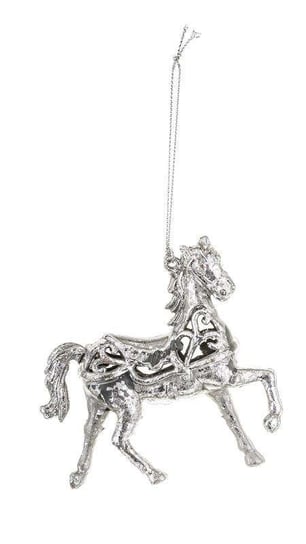 Zawieszka choinkowa świąteczna srebrny koń Art-Pol
