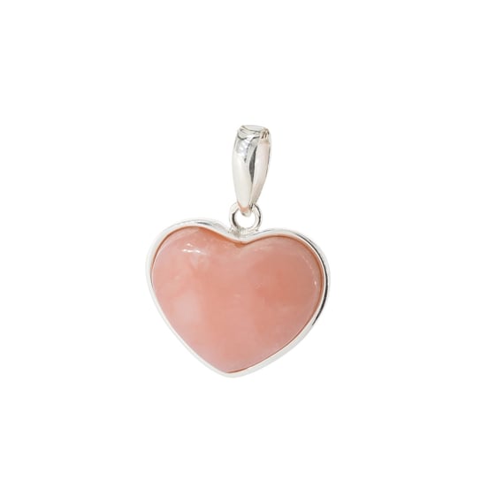 Zawieszka - Opal Różowy serce w srebrze Skorulski Jewellery