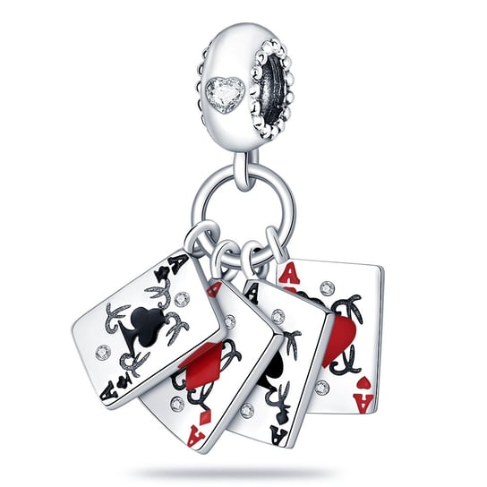 Zawieszka SREBRO 925 Charms koralik do PANDORA Karty Poker Asy Sfera Damska