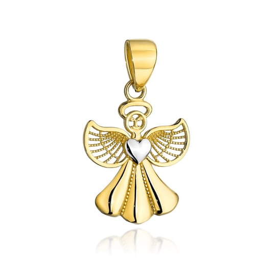 Zawieszka złota 585 aniołek z serduszkiem w dwóch kolorach złota Lovrin