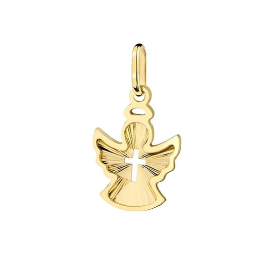 Zawieszka złoty aniołek z krzyżykiem mniejszy pr. 585 24 Karaty