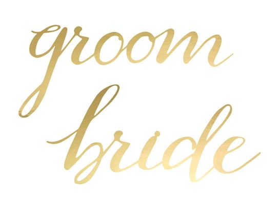 Zawieszki Bride Groom, złoty, 2 sztuki PartyDeco