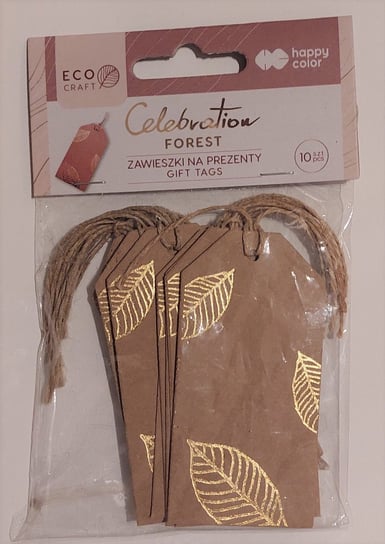 Zawieszki do prezentów Forest, prostokąt, 10 sztuk, ze sznurkiem Happy Color