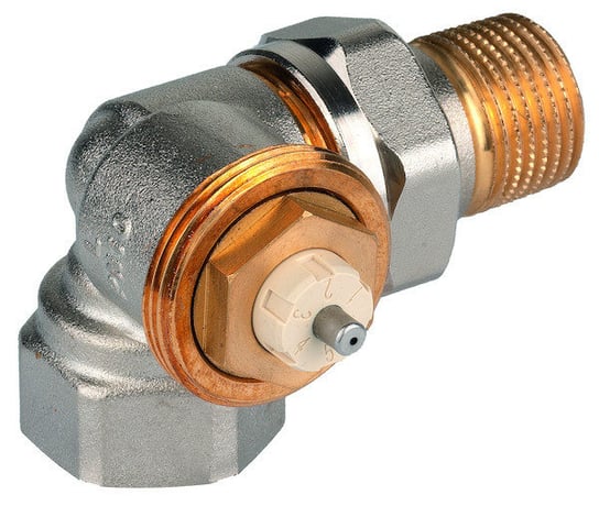 Zawór termostatyczny, narożny lewy, wkładka SX, 1/2", gwint wewnętrzny, złączka do grzejnika z uszczelnieniem metal-metal Inny producent
