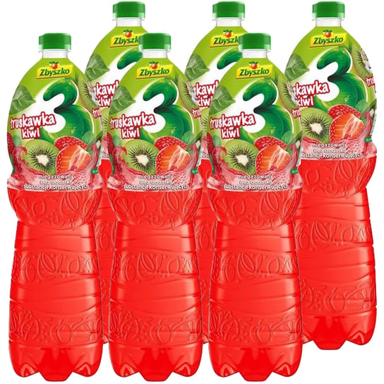 Zbyszko Napój o smaku truskawki i kiwi 1,75 l x 6 sztuk Zbyszko