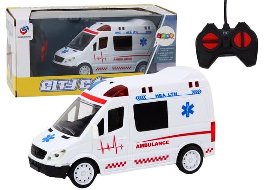 Zdalnie Sterowana Karetka Ambulans RC Światła Dźwięki Biała Lean Toys