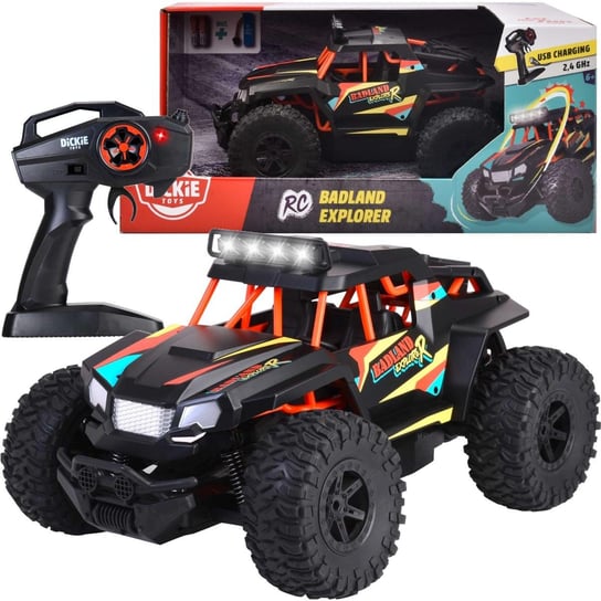 Zdalnie sterowane auto terenowe Pojazd AC Badland Explorer RC światło Dickie Toys