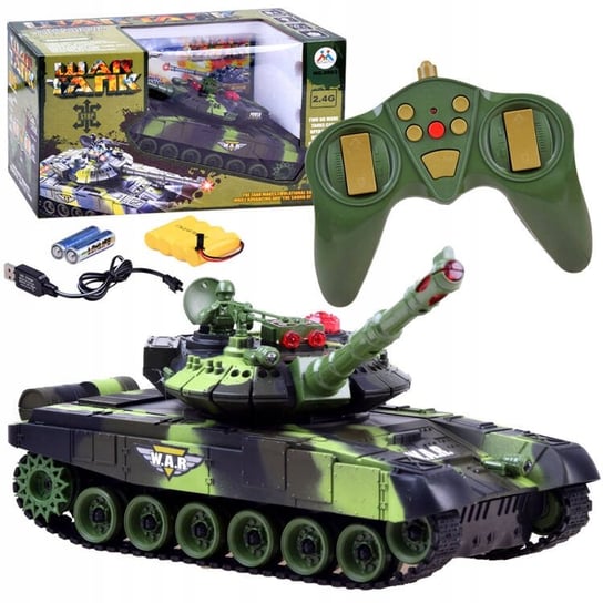 Zdalnie Sterowany Czołg Pojazd Samochód Wojskowy Zabawka Światła Led Lean Toys
