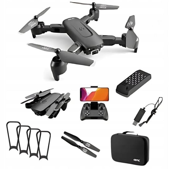 ZDALNIE STEROWANY DRON 2 KAMERY 4K 1080p APLIKACJA WIFI + POKROWIEC Zakręcony Koszyk