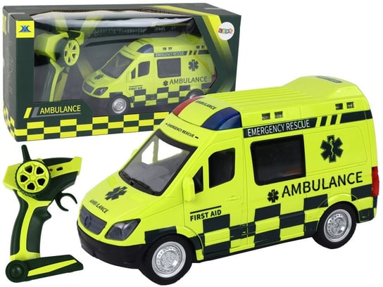 Zdalnie Sterowany Żółty Ambulans Ze Światłami Lean Toys