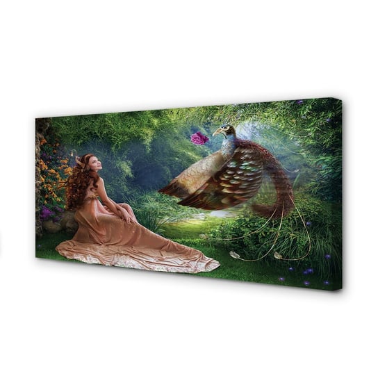 Zdjęcie na płótnie dekor TULUP Bażant kobieta las, 120x60 cm Tulup