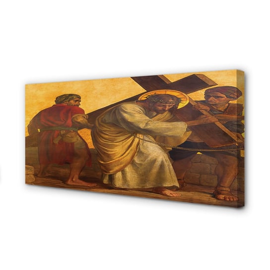 Zdjęcie na płótnie dekor TULUP Jezus krzyż ludzie, 100x50 cm cm Tulup