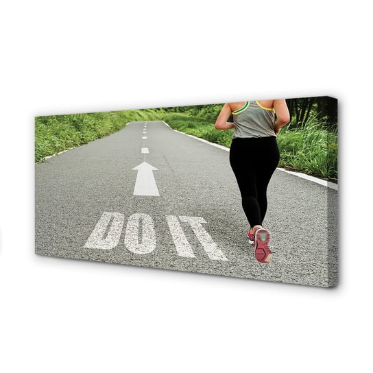 Zdjęcie na płótnie dekor TULUP Kobieta droga bieg, 120x60 cm Tulup