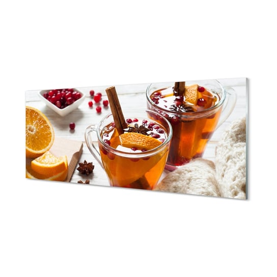Zdjęcie na szkle obraz TULUP Herbata zimowa kubek, 125x50 cm Tulup