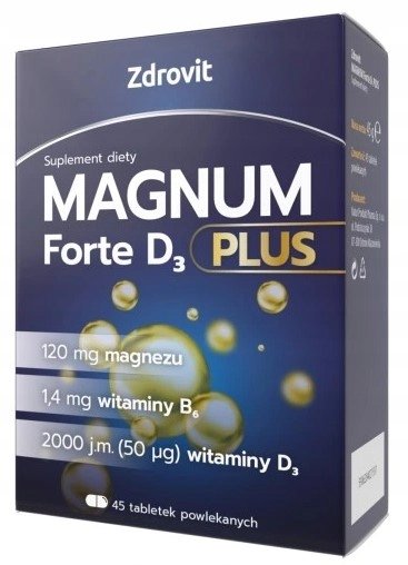 Zdrovit, Magnum Forte D3 Plus magnez wit. D x45 Suplement diety Zdrovit